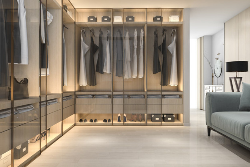 3d Rendering Minimal Scandinavian Wood Walk Closet With Wardrobe 105762 167