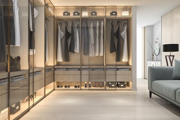 3d Rendering Minimal Scandinavian Wood Walk Closet With Wardrobe 105762 167